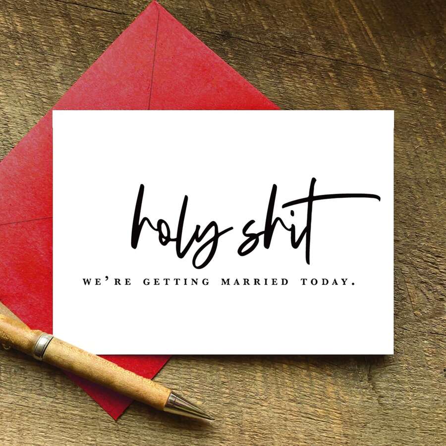 1 Sacred * T: Today We Get Married/Wedding Daycare/Oath Card/Wife Husband Wedding Day Card/Fun Card Including Envelope - Multicolor - View 1