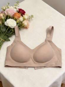 2pcs/Set Solid Color Casual - Comfortable Minimalist Plus Size Bras For Women - Multicolor - View 4