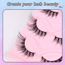 5 Pairs Fluffy Lashes False Lashes Black Stem Invisible Band Lashes Crisscross Curl Dog Eye Effect Faux Mink Lashes For Women - Doe-eyed Lashes - View 5