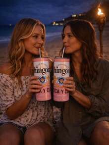 1pc 20oz Stainless Steel Ombre Pink Chingona Insulated Tumbler With Lid And Straw, Vacuum Sealed, Keeps Hot 12hrs/Cold 24hrs, Reusable Travel Mug For Office & Everyday Use, Cute Latina Women Gift - White - View 3