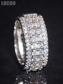 1 chiếc nhẫn đá Cubic Zirconia cổ điển, kiểu dáng nữ, thích hợp cho đám cưới, lễ đính hôn, kỷ niệm, tiệc tùng và các dịp khác, cũng có thể dùng làm nhẫn hoặc quà tặng ngày Valentine. - 5 # - Xem 18