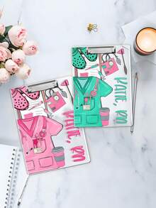 1pc Personalized Acrylic Nurse Clipboard, Customizable Text, Nurse Gift, Nurse Graduation Gift, Medical Healthcare Acrylic Clipboard, Nurse Supplies, Personalized Nurse Clipboard, Acrylic Hospital Clipboard - Multicolor - View 3