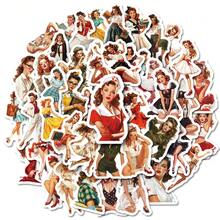 50 miếng dán hình cô gái Pin-Up cổ điển, decal thẩm mỹ retro dành cho người lớn, lý tưởng để cá nhân hóa máy tính xách tay, bình nước, ván trượt, sổ tay và đồ thủ công DIY, trang trí hoài cổ cho phòng ngủ, ký túc xá và không gian văn phòng, miếng dán tự dính độc đáo để tùy chỉnh túi xách, ốp điện thoại và album ảnh, bộ sưu tập thú vị dành cho những người đam mê nghệ thuật Pin-Up và những người yêu thích phong cách retro. - Nhiều màu - Xem 2