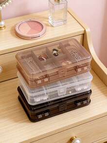 1pc Portable Jewelry Storage Box Multi-Layer Large Capacity Jewelry Organizer Dust-Proof Jewelry Box With Compartments For Earrings Necklaces Rings Bracelets Jewelry Display Holder For Women - Multicolor - View 7