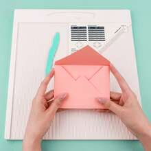36.2 X 33cm Envelope/Envelope Box/Gift Box Making Scoring Board; Large Multipurpose Scoring Board With Bone Folder And Triangle Guide Board; Ideal For Making Thoughtful Gifts, Boxes, Scrapbook Pages And Cards - A - View 5