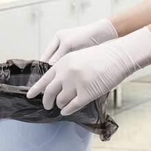 2/20/50/100只装无粉一次性丁腈手套，家用清洁手套，适用于厨房、浴室、清洁、食品处理、纹身、美容、染发、宠物美容、烹饪、绘画、工艺美术防护、清洁用品、家用工具 [无包装盒] - 半透白 - 查看 5
