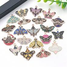 1pack Enamel Butterfly Moth Charms Gothic Charms Enamel Butterfly Pendants Alloy Insect Charms Metal Animal Charms For Jewelry Necklace Bracelets Earrings Making DIY Crafts - Multicolor - View 2