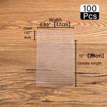 100pcs Transparent Self-Sealing OPP Plastic Bags, Resealable Gift Packaging Bags For Jewelry, Accessories, Party Favors, Toys, Clothes, Shirts, Pants, Apparel, Suitable For Travel, Storage, Packaging, Holidays, Gifting, Shipping And More - Transparent 100 - View 13