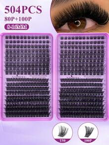 720/630/504pcs Cluster D-Curl False Eyelashes, High Capacity For Dense & Fluffy Natural Makeup, DIY Home Use, Large Capacity For Beginners & Professionals, Soft & Long-Lasting - Multicolor - View 11