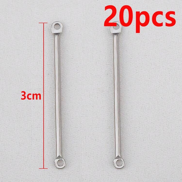 20pcs Stainless Steel Double Loop Connector Rods, Suitable For DIY Earrings, Necklaces, Jewelry Pendants And Other Craft Accessory Connectors - 20Pcs - View 11