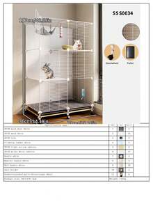 3-Tier Mobile Ferret Cage With Wheels, Pull-Out Tray, Suitable For Multi-Layer Pet Villa - Multicolor - View 13