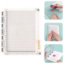 Bệ đóng dấu nhanh 8x9.3 inch kèm thảm chống trượt; Dụng cụ định vị dấu để đóng dấu chính xác trong thủ công mỹ nghệ, làm sổ lưu niệm, làm thiệp DIY; Công cụ đóng dấu và in ấn dễ dàng - Nền tảng tem - Xem 2