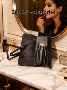 Yves Saint Laurent 3 PiecesEssential Brush Set - Lip, Eyeshadow & Foundation Brushes, All-In-One Makeup Kit YSL-GIFT-89 - Black - View 8