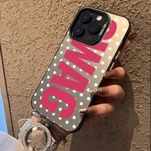 Phone Case - Swag Polka Dot Rose Red Letter For IPhone 17/16/15/14/13/12/11/7/8/PLUS/PRO/PROMAX/AIR/X/XS/XR  Galaxy S Series 21/22/23/24/25/ULTRA/Plus High Quality Beautiful Cute Phone Case - 黑色 - 查看 8