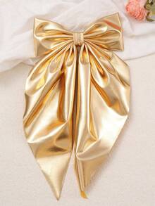 1 Piece, Elegant And Stylish Girl's Hair Clip With A Bow, Gold And Silver Long Ribbon, Suitable For Everyday Wear. - Multicolor - View 5