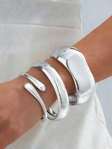 Bộ trang sức cao cấp, thanh lịch gồm vòng tay, dây chuyền và bông tai bằng hợp kim hình học, thích hợp cho các lễ hội, tiệc tùng, hẹn hò, là món quà sang trọng dành cho bạn gái. - Vàng - Xem 27