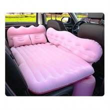 High-Value Comfortable Inflatable Car Bed, Car Accessory With Soft And Skin-Friendly Flocking And Foldable Design, Suitable For Camping, Beach Trips, Outdoor Picnics, Road Trips, As A Pool Inflatable Bed And Party Inflatable Bed - 粉色 - 查看 2