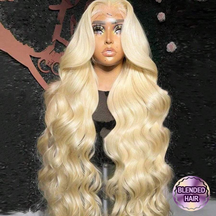 13x4 Body Wave Lace Front Wigs #613 Blonde Pre Plucked 200% Density HD Transparent Lace Frontal Wigs Human Blended Hair For Women Pre Plucked Wigs With Baby Hair Brazilian Virgin Hair Soft And Natural Look Daily Wear Wig - S613 - View 1