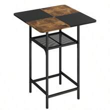 Mesa de bar, mesa de cocina pequeña 60 X 60 X 90 Cm, para cocina, comedor, industrial - Negro - Ver 9
