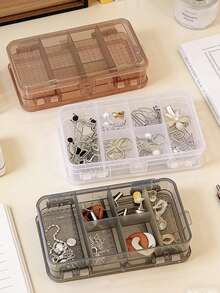 1pc Portable Jewelry Storage Box Multi-Layer Large Capacity Jewelry Organizer Dust-Proof Jewelry Box With Compartments For Earrings Necklaces Rings Bracelets Jewelry Display Holder For Women - Multicolor - View 8