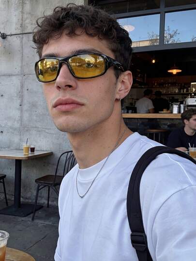 Y2K Crossover Frame Small Glasses, Retro Street Fashion Plastic Decorative Fashion Glasses For Men And Women, Daily Wear