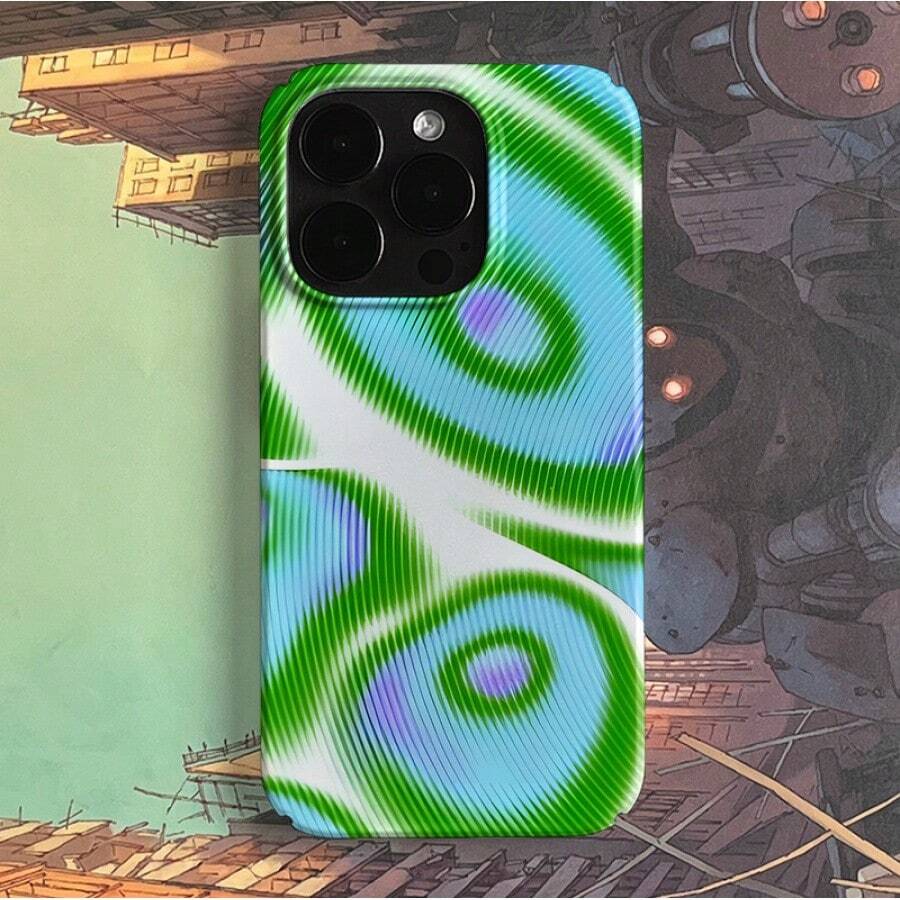 Dream Green Blue Gradient Ripple Phone Case Is Compatible With IPhone17, 16pro, 15, 14, 13, 12, 11, XR, XS, Plus, Promax Mobile Phone Case, Made Of TPU Silicone Two-In-One Material, Waterproof, Anti-Drop And Wear-Resistant, The Best Gift For Girlfriends, Boyfriends And Friends KBKG - Color1 - View 1