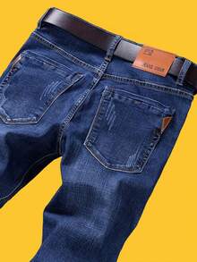 Quần Jeans Nam Co Giãn Thoải Mái, Quần Jeans Denim Công Sở Ôm Vừa Màu Đen, Có Sẵn Size Lớn, Phù Hợp Cho Văn Phòng, Du Lịch & Làm Việc - Màu xanh lam - Xem 6