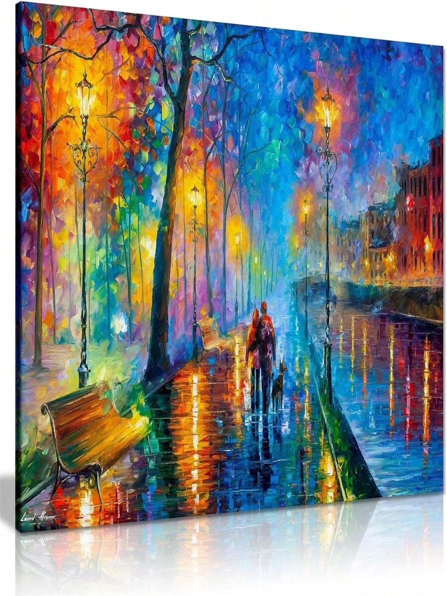Melody Of The Night By Leonid Afremov Canvas Wall Art Picture Print For Home Decor - White - View 1