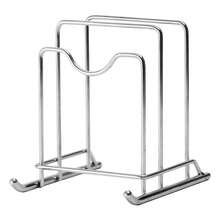 1pc Stainless Steel Thickened Pot Lid Rack, Kitchen Countertop Cutting Board Storage Rack, Multi-Function Organizer - View 7