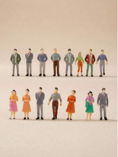 10pcs/20pcs 1:50 Scale Colorful Miniature Figures - Made Of ABS Plastic, Typical Characters For Landscape, Railway, Architecture Models And Miniature Theater