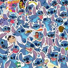 Disney 50张随机史迪奇卡通贴纸，防水贴纸，适用于儿童、剪贴簿、手机壳装饰，浮雕贴纸，无胶贴纸，可爱网红贴纸，奖励贴纸，带封口的DIY贴纸，糖果滴落贴纸，趣味贴纸书，3D浮雕纹理贴纸，剪贴簿用品，DIY装饰高品质贴纸，防水耐用可重复使用贴纸 - 彩色 - 查看 6