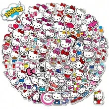 SANRIO 100/50 piezas de lindos adhesivos impermeables con dibujos animados de , adecuados para decorar cascos, bicicletas, planificadores, estuches de lápices pegatinas papelería manualidades libro de sticker estikers - 100 piezas - Ver 1