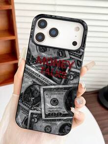 1PC "MONEY TALKS" US Dollar Bill Pattern Phone Case, Personalized Photography Wind Anti Drop Case Pattern, Simple Large Hole 1.6 Thick Large Hole Phone Case For Better Protection Of The Phone, With Anti Drop And Impact Resistance, Compatible With Apple 11/11 Pro/11ProMax,12/12Pro/12ProMax,13/13Pro/13ProMax,14/14Pro/14Plus/14ProMax,15/15Pro/15Plus/15ProMax,16//16Plus/16ProMax,17/17Pro/17Air/17ProMax,7/8/7Plus/8Plus,X/XS/XR/XSMax - Black - View 24