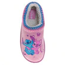 Disney Stitch & Angel Plush Lined Slippers Girls - Cozy Soft Warm Non-Slip Sole Indoor Comfort (Little Kid Sizes 13-1, Big Kid Sizes 2-5) - Purple - View 5