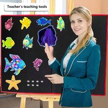hoojojo 17 Stück Regenbogenfisch Filz Geschichte Set für Kinder, interaktives Ozean Thema Filzbrett Lernhilfe, Geschichtenerzählen Lese-Lernmittel Lehrer Hilfsmittel Schulmaterial für Schulanfang Klassenzimmer - Verschiedenfarbig - Übersicht 3