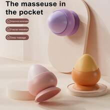 1pc Solid Silicone Massage Ball With Suction Cup, Foot & Back Muscle Relaxation, Fitness & Yoga Peanut Massage Ball For Pain Relief - Multicolor - View 2