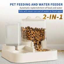 Automatic Cat Food And Water Dispenser Set 2 In 1, All-In-One Gravity Pet Feeder With Stainless Steel Cat Food Bowl Travel Auto Supply Feeder And Water Dispenser For Small Medium Cats - 2300ml - Xem 2