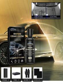 rayhong 石墨烯陶瓷涂层，结合纳米碳材料技术和精密电镀工艺，形成超疏水保护层。具有极佳的防水防污性能，水滴自动滑落，灰尘污垢易于擦拭清洁，适用于汽车漆面护理。 - 液體 - 查看 3