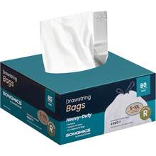 SONGMICS Drawstring Bin Liners, 30L Bin Liners, Code 30A, Customized, 2 Rolls, 90 Pieces, White KRB30A02 - 盒裝(10 L 代碼 R) - 查看 1