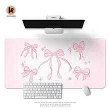 1pc Minimalist Korean Style Bowknot PU Leather Mouse Pad, Office Desk Mat, Computer Keyboard Carpet, Cartoon Design - A - View 22