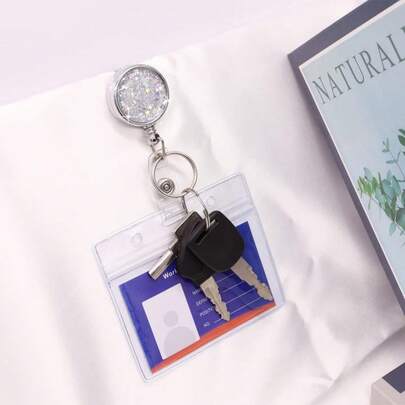 Retractable Badge Reels,Lightweight Plastic Badge Reel Card Holder With Key Ring Backing Belt Clip For Nurse,Volunteer,Teacher,Student