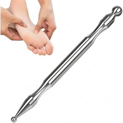 Stainless Steel Acupressure Massage Stick - Face And Full Body Acupoint Stimulator, For Pain Relief And Blood Circulation Promotion