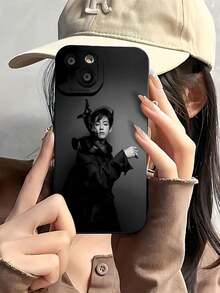 V black monochrome elegant style. This stylish -themed phone case is compatible with Samsung, Apple, VIVO, OPPO, , Transsion, ,  and Honor. Made of TPU silicone, it offers shock and drop protection and a superior feel. It's an ideal gift for family, friends, and loved ones, and a perfect choice for valentines day and Year's gift. - Negro - Ver 3