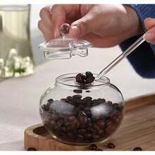 Glass Honey Pot Honey Jar With Spoon Lid Cover Honey Bottles Honey Container Dispenser Ketchup Container Sauce Jar For Oil Sauces Vinegar - Clear - View 8