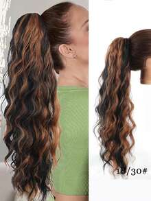 Tóc đuôi ngựa giả sóng nước dài 26 inch, sợi polyester chịu nhiệt, phù hợp cho phụ nữ. - Nhiều màu - Xem 21