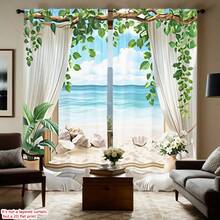2 piezas/Set Cortinas decorativas modernas y semitransparentes, cortinas semiopacos para sala de estar, dormitorio, refrescante para el verano - Multicolor - Ver 10