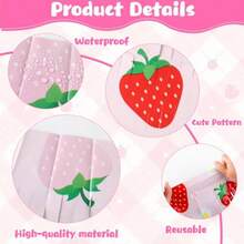 D2 Pack Strawberry Foil Fringe Curtain Strawberry Birthday Party Decorations Sweet Berry First Themed Photo Booth Props Backdrop Streamers For Girls Fruit Theme Baby Shower Birthday Plies 3.3x6.6ft - Hồng - Xem 3