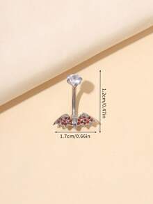 1 pieza Anillo de ombligo de titanio de moda, adecuado para uso diario - Plateado - Ver 3