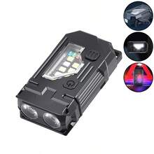 1pc Powerful Pocket Torch Light Magnetic Flashlight Super Bright LED Multifunctional Linterna COB LED EDC Mini Keychain Flashlight - Multicolor - View 11