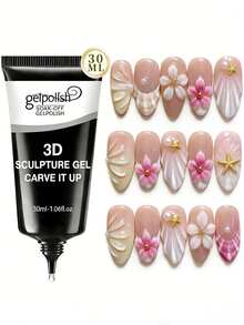 3D 30ML SCULPTURE GEL For Nails, Super Strong Gel Nail Glue For Nail Charm 3D Nails Bling Gel For Decoration Gem Nail Art Jewel Diamonds Cured Need UV/LED Beauty Gift - Clear - View 7